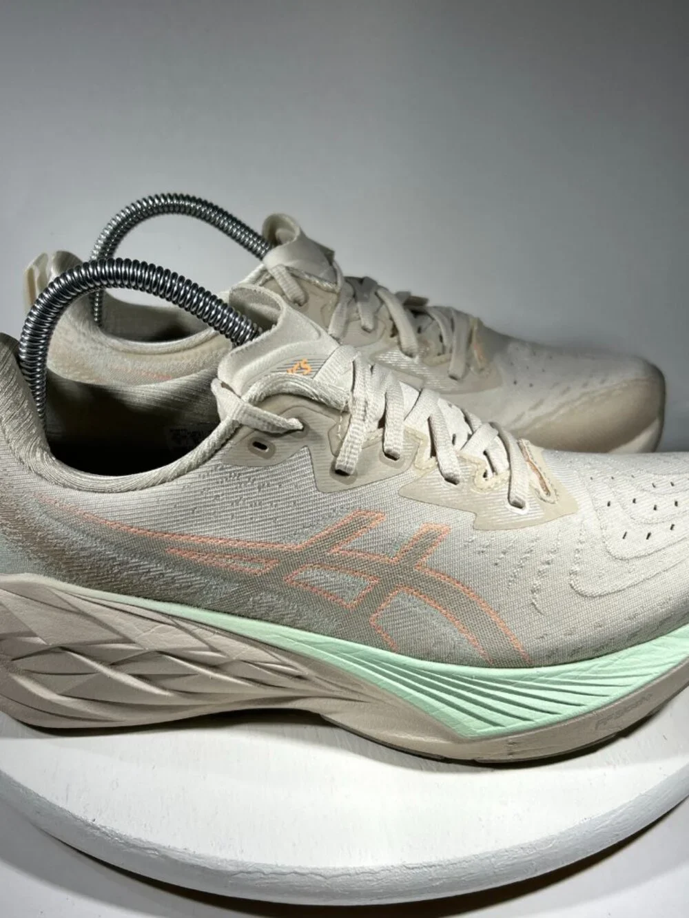 Asics Novablast 4 Womens Running Shoes Size 9 Beige Walking Sneakers USED TWICE